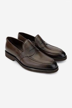 کفش لوفر قهوه ای مردانه چرم خالص Valmenti - کد 885481227