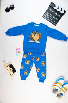 ست بالاتنه و پائین تنه آبی بچه گانه بافتنی Yalçınoğlu Kids - کد 885487861