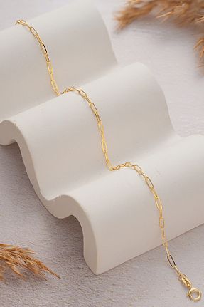 دستبند طلا زرد زنانه 14 عیار MOOM MÜCEVHERAT - کد 885488026