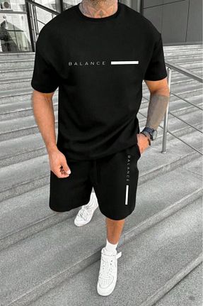 ست بالاتنه و پائین تنه مشکی مردانه بافت Genel Markalar - کد 885489536