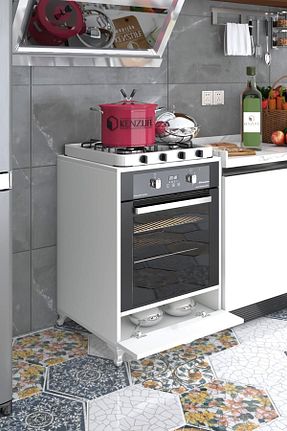 کابینت های آماده آشپزخانه سفید Suntalam Kenzlife - کد 33758096