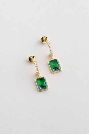 گوشواره نقره سبز زنانه 925 عیار So Chic - کد 885516100