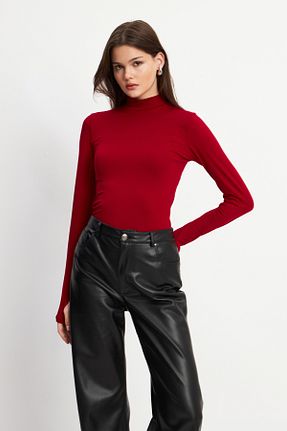 بادی زرشکی زنانه یقه ایستاده Hür - کد 792293322