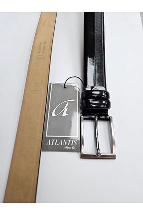 کمربند مشکی مردانه چرم خالص Atlantis Collection - کد 885513305