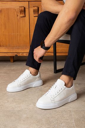 کفش اسنیکر سفید مردانه چرم اصل Refredo shoes - کد 885527433