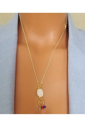 گردنبند جواهر طلائی زنانه روکش طلا LemaStone - کد 885537654