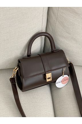 کیف دوشی قهوه ای زنانه چرم مصنوعی BAGLOVİS - کد 885554156