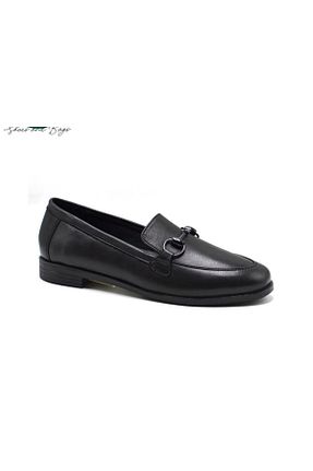 کفش لوفر مشکی زنانه چرم خالص Venüs - کد 885548790