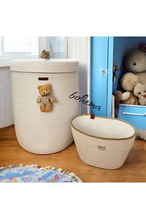 سبد لباس سفید Bohemahomedecor - کد 875746444