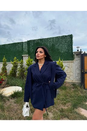 کت بلیزر سرمه ای زنانه بافتنی Ekim Store - کد 885618618