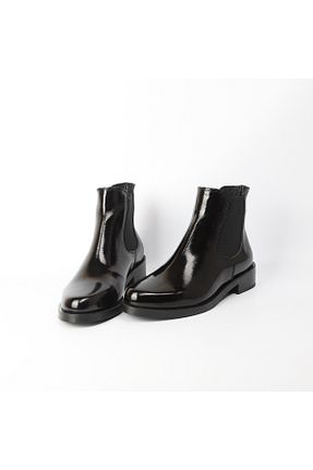 بوت / نیم بوت مشکی زنانه چرم لاکی LİYS COLLECTİON - کد 883856134