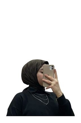 روسری سرمه ای کرپ ساتن ابریشم LOSYANA - کد 885677808