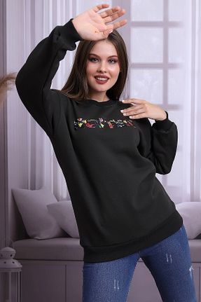 سوئیشرت خاکی زنانه ساده Deafox - کد 146754563
