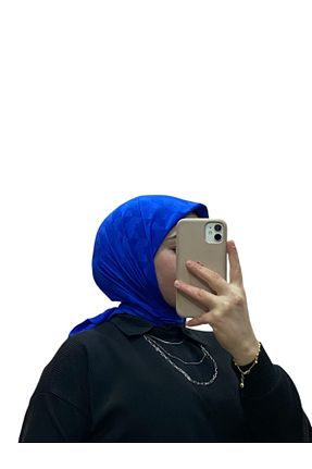 روسری سرمه ای کرپ ساتن ابریشم LOSYANA - کد 885677863