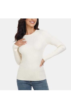 پلیور سفید زنانه ساده youknitwear you - کد 885676136