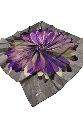 روسری بنفش کرپ ساتن ابریشم Armine - کد 885679476