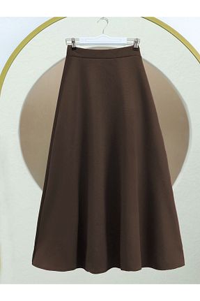 دامن قهوه ای زنانه پلی استر Modamorfo - کد 871623490