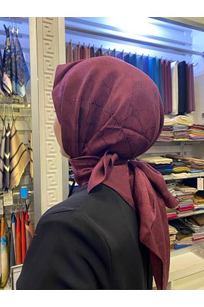 شال زرشکی زنانه پنبه پلی استر Aker - کد 885695735