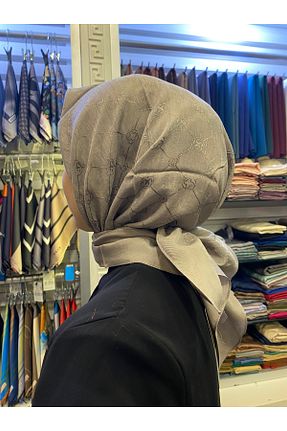شال طوسی زنانه پنبه پلی استر Aker - کد 885695754