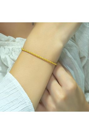 دستبند طلا زرد زنانه 14 عیار aytekgold - کد 880769018