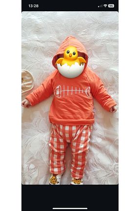ست بالاتنه و پائین تنه نارنجی بچه گانه بافتنی Tuğçe Denktaş - کد 865018603