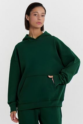سوئیشرت سبز زنانه ساده CMZ COLLECTİON - کد 885747015
