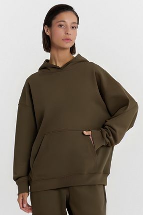 سوئیشرت خاکی زنانه ساده CMZ COLLECTİON - کد 885750186
