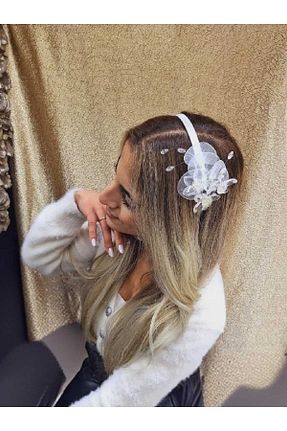 تاج سفید زنانه مروارید ZÜLEYHA NUR - کد 885748762
