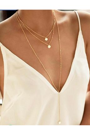 گردنبند استیل ( فولاد ) زرد زنانه استیل (فولاد) JEWELRY - کد 885748014