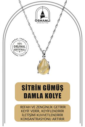 گردنبند جواهر زرد زنانه سنگ OSMANLI DOĞAL TAŞ - کد 661673420