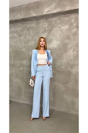 ست بالاتنه و پائین تنه آبی زنانه بافت SUXİRCNHTMTS - کد 885764114