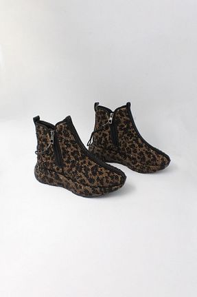 بوت / نیم بوت مشکی زنانه چرم مصنوعی ENDİCAN - کد 885764184