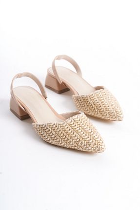 کفش پاشنه بلند کلاسیک بژ زنانه حصیر Shoesers - کد 834638357
