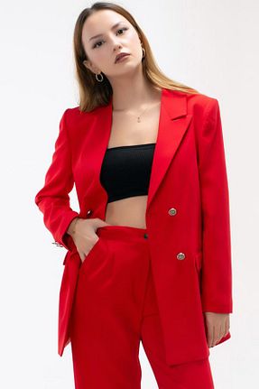 کت قرمز زنانه Blazer MissKybele - کد 885784547