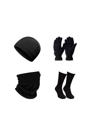 ست شال گردن و کلاه پشمی و دستکش مشکی مردانه gözet - کد 885867155