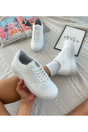 کفش اسنیکر سفید زنانه بند دار MefWear - کد 880757941