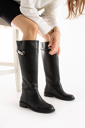 چکمه مشکی زنانه چرم مصنوعی Ayax - کد 885898651