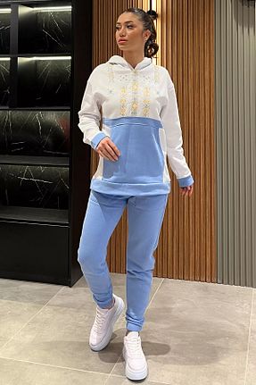 ست گرمکن سفید زنانه پاچه کش دار GÜLSELİ - کد 885889941