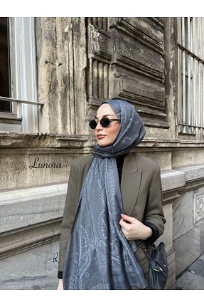 شال طوسی زنانه پنبه ای Lunora - کد 884315586