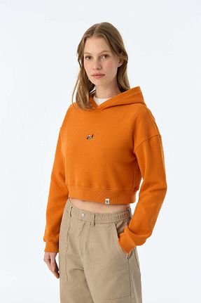 سوئیشرت نارنجی زنانه نقش دار / کار شده WWF Market - کد 885923707