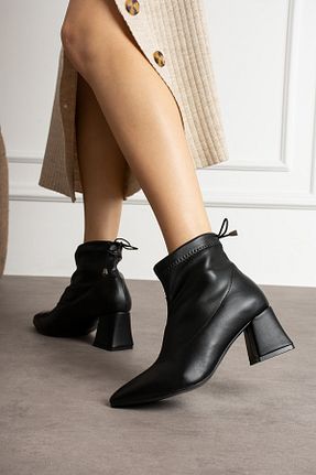 بوت / نیم بوت مشکی زنانه چرم مصنوعی Ayax - کد 885917665