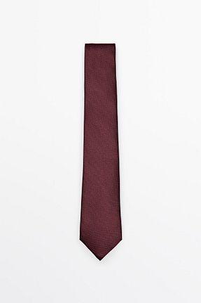 کراوات زرشکی مردانه بافتنی Massimo Dutti - کد 885931765