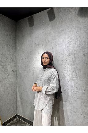 پیراهن حجاب قهوه ای زنانه اورسایز HAZEF - کد 885954820