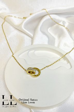 گردنبند استیل ( فولاد ) طلائی زنانه استیل ضد زنگ Luxe Loom Zarafetin Işıltısı - کد 885959577