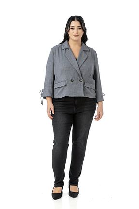 کت سایز بزرگ طوسی زنانه پلی استر DISENTIS MODEST - کد 885958937