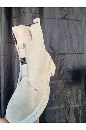 بوت / نیم بوت بژ زنانه چرم خالص ABAGlobal - کد 885979891
