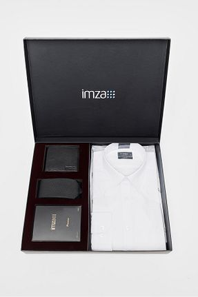 پیراهن سفید مردانه اسلیم فیت İmza - کد 885986161