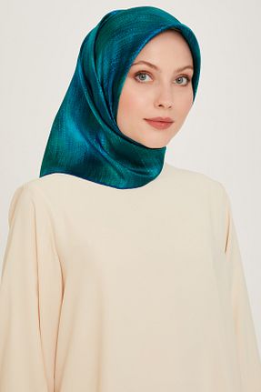 روسری سبز کرپ ساتن ابریشم Armine - کد 887349861