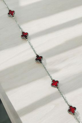 دستبند استیل (فولاد) قرمز زنانه استیل (فولاد) Çlk Accessories - کد 885980957