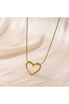 گردنبند استیل ( فولاد ) زرد زنانه استیل ضد زنگ Miracle Jewelry - کد 881691328